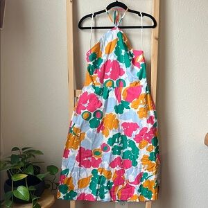 Vibrant Floral Backless Dress